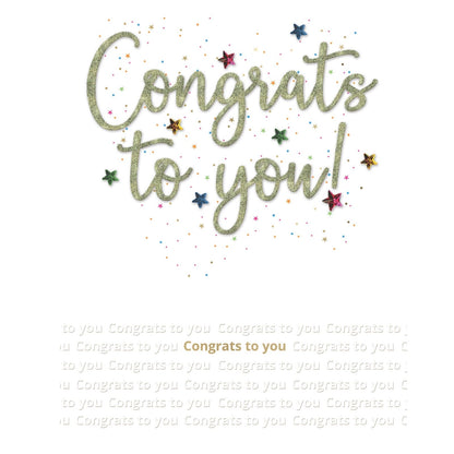 Large Embellished A4 Congratulations Greeting Card Congrats To You! Celebrate