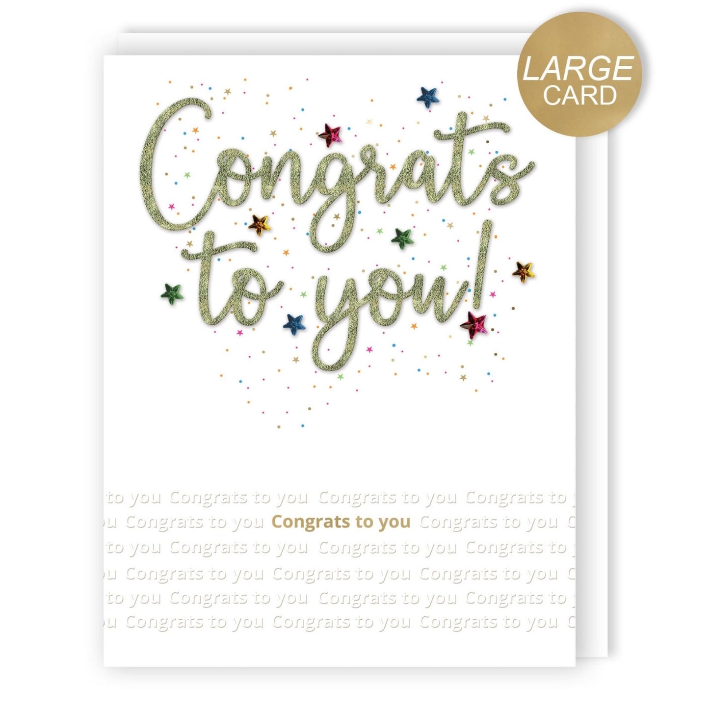 Large Embellished A4 Congratulations Greeting Card Congrats To You! Celebrate