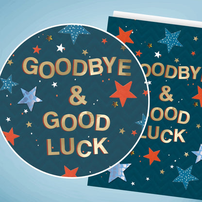 Large Embellished A4 Goodbye & Good Luck Greeting Card Lucky Future Wishes