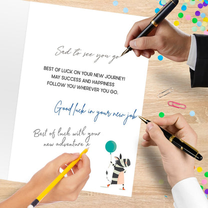 Large Embellished A4 Goodbye & Good Luck Greeting Card Zebra With Balloons