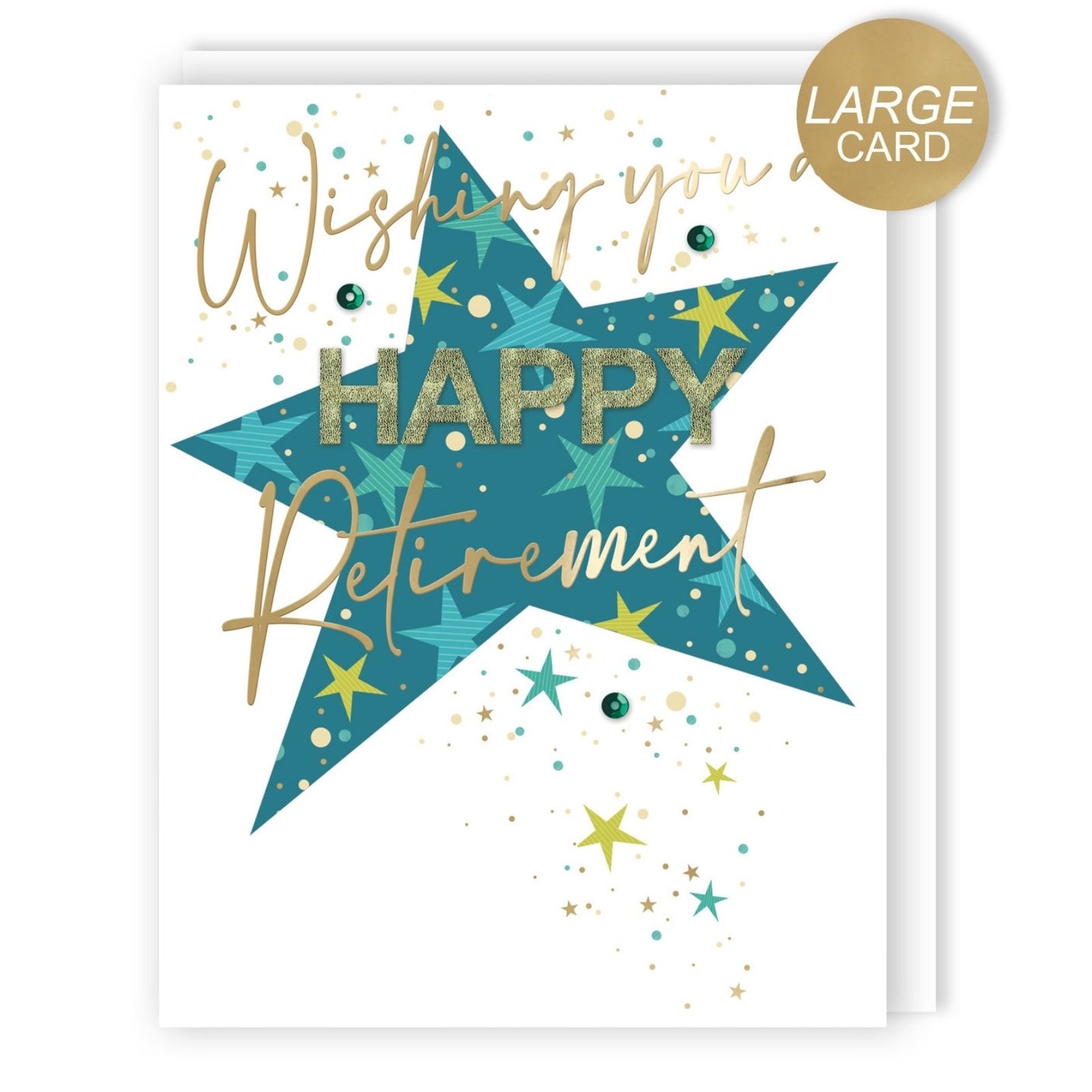 Large Embellished A4 Wishing You A Happy Retirement Greeting Card You Earned It!
