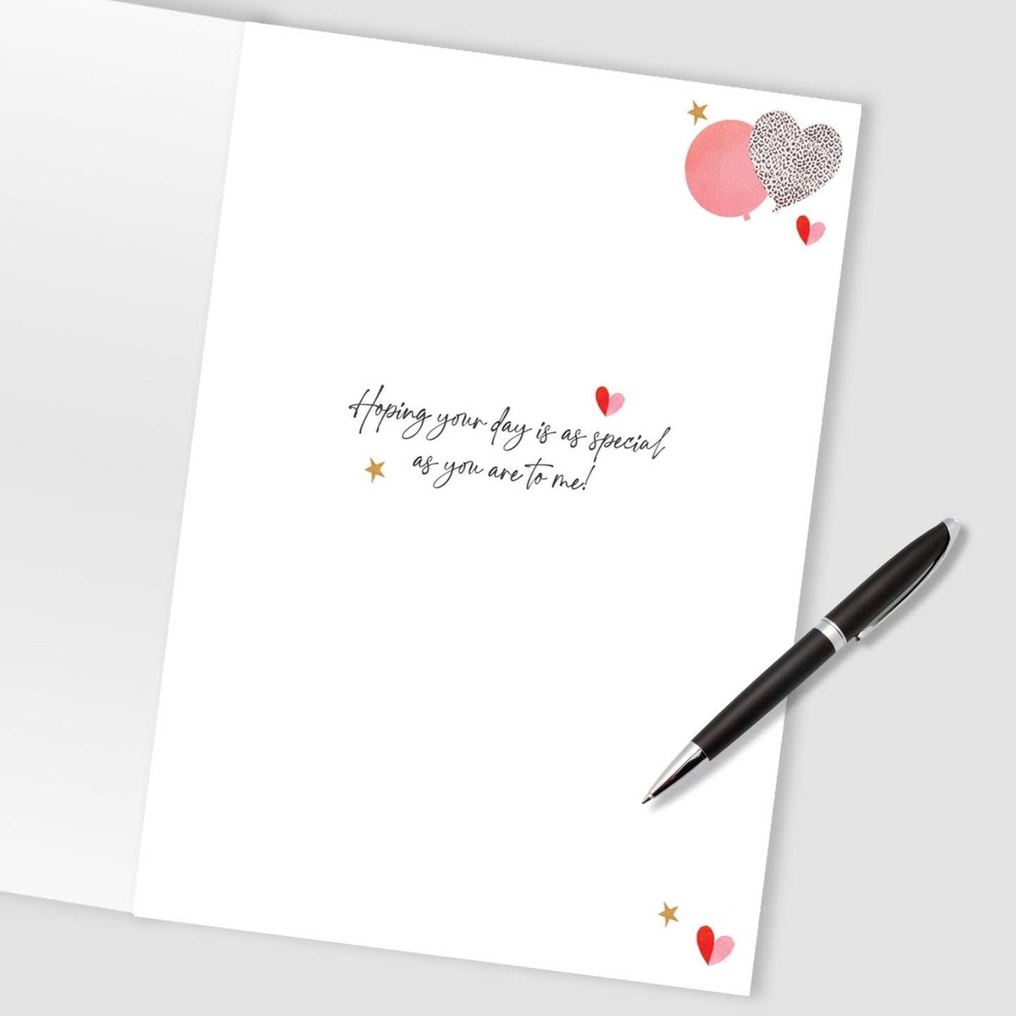 Large Embellished A4 One I Love Birthday Greeting Card Heart Balloons For Her