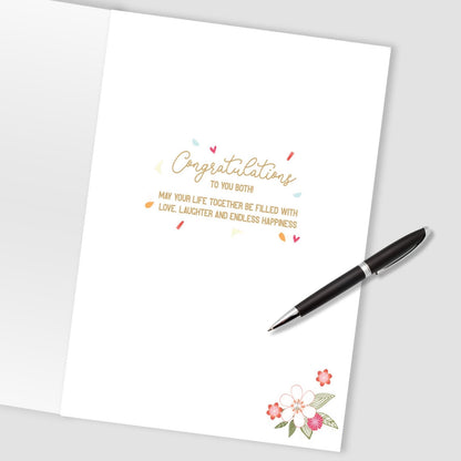 Large Embellished A4 On Your Wedding Day Greeting Card Cake With Butterflies