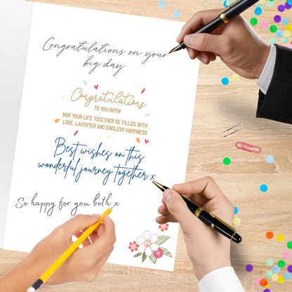 Large Embellished A4 On Your Wedding Day Greeting Card Cake With Butterflies
