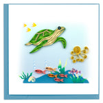 Quilling Green Sea Turtle Sea Safari Adventure Hand-Finished Art Greeting Card