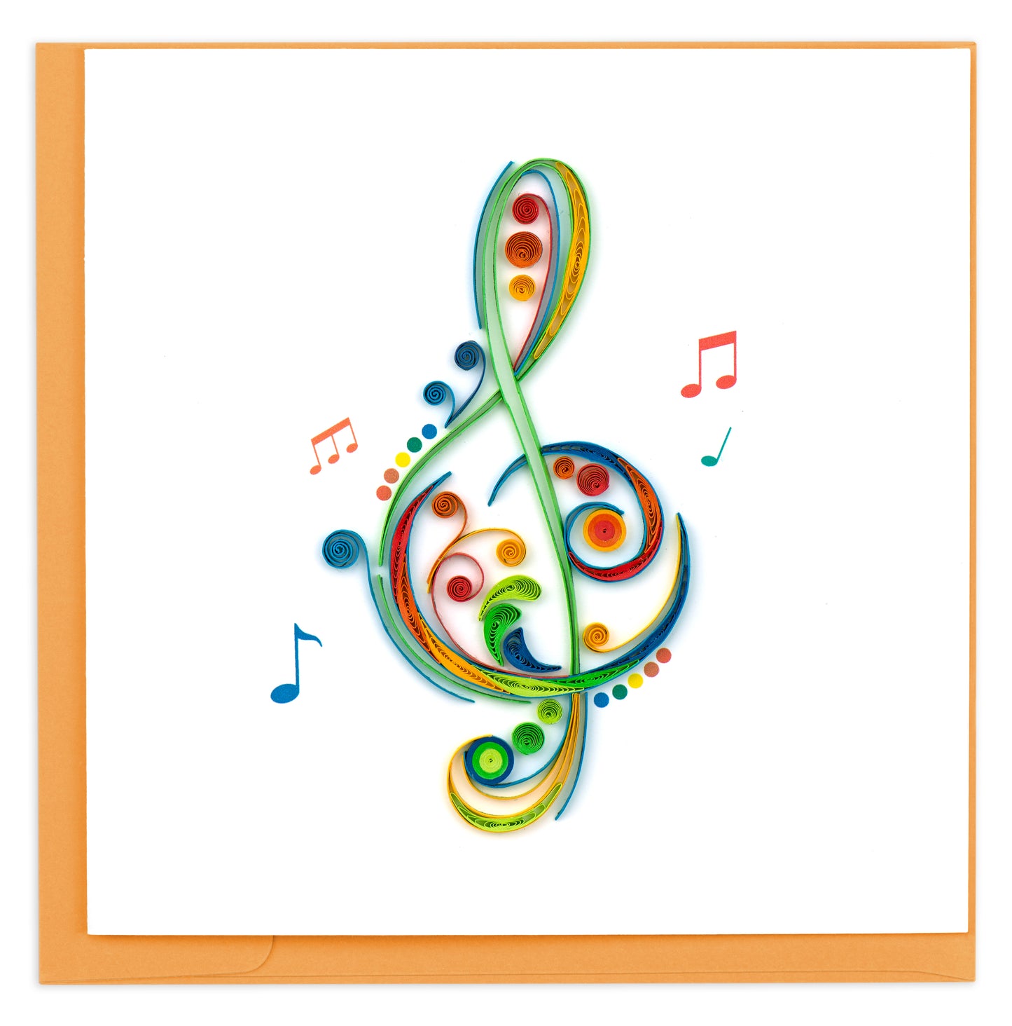 Quilling Treble Clef Musical Note Musician's Friend Hand-Finished Greeting Card