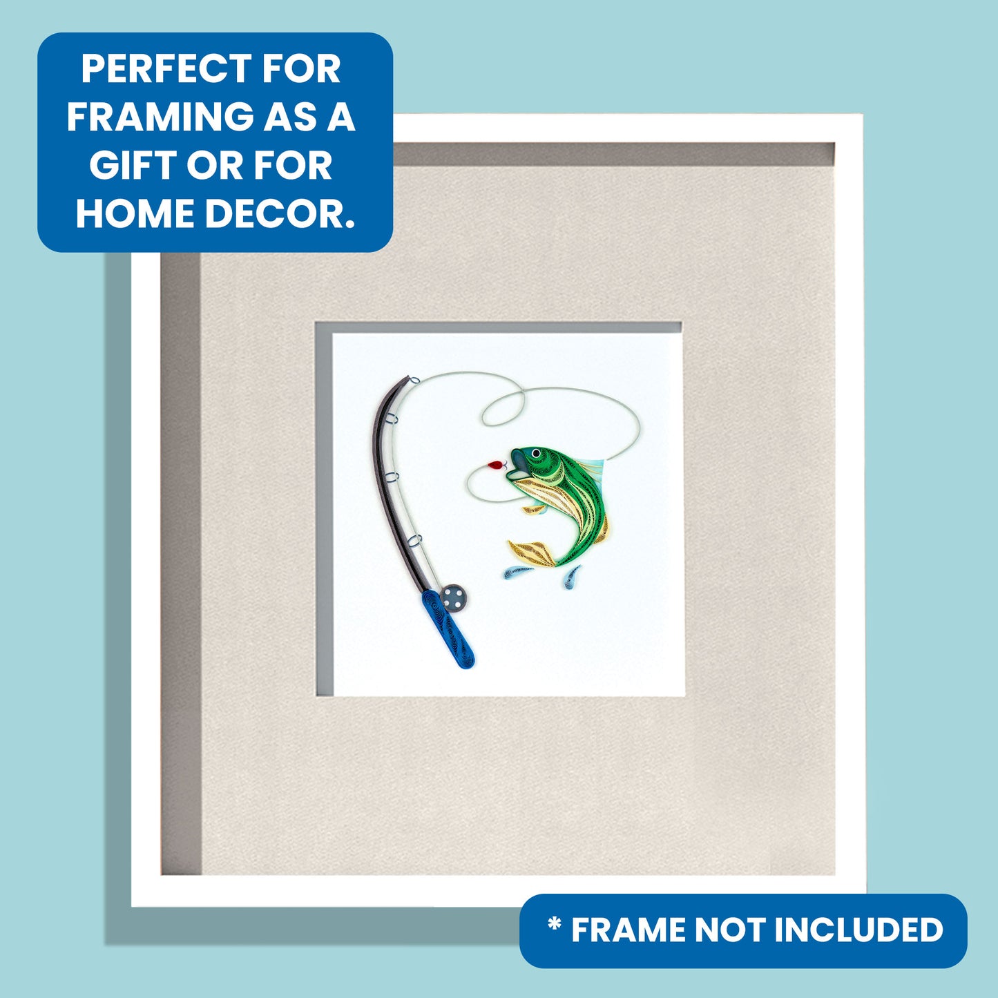 Quilling Fly Fishing Trout-tastic Fun Hand-Finished Art Greeting Card