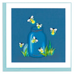 Quilling Fireflies Escaping A Jar Fireflies Fly Free Hand-Finished Greeting Card