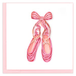 Quilling Pink Ballet Shoes Pretty Pink Pirouettes Hand-Finished Greeting Card