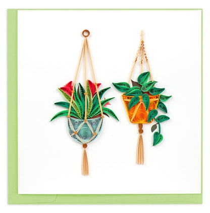 Quilling Bright Macrame Plant Happy Plant Home Hand-Finished Art Greeting Card
