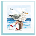 Quilling Seagull At The Seaside Squawk-tastic Fun Hand-Finished Greeting Card