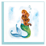 Quilling Magical Mermaid Princess Swimming Hand-Finished Art Greeting Card