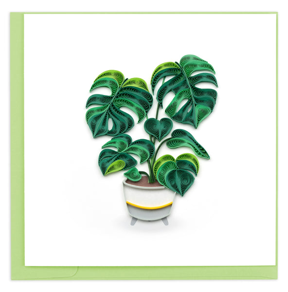 Quilling Green Monstera Pot Plant Lover Hand-Finished Art Greeting Car –  Love Kate's