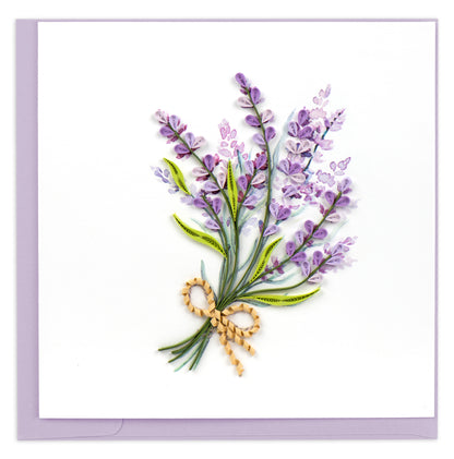 Quilling Tied Lavender Bunch Scented Surprise Hand-Finished Art Greeting Card