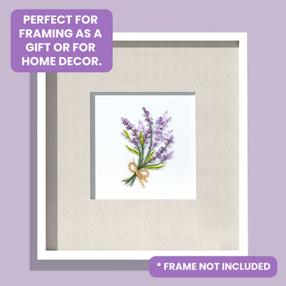 Quilling Tied Lavender Bunch Scented Surprise Hand-Finished Art Greeting Card