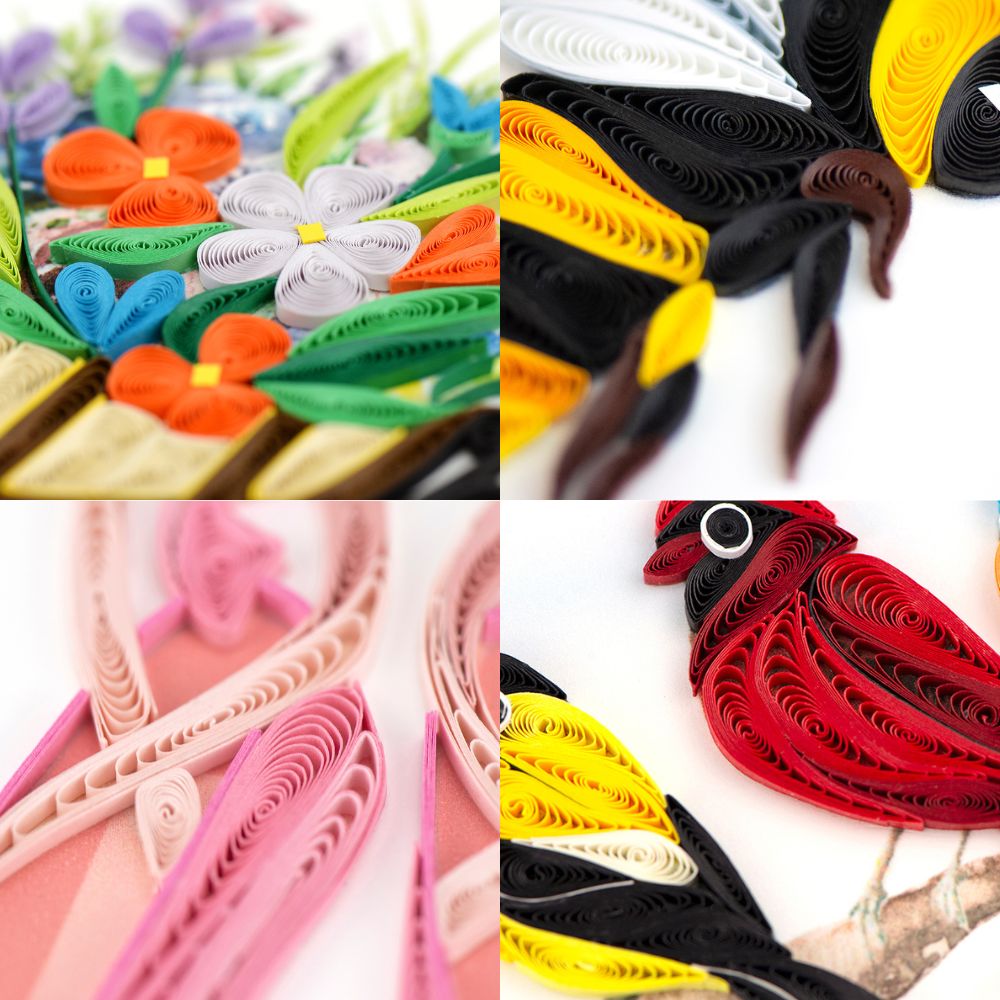 Quilling Tied Lavender Bunch Scented Surprise Hand-Finished Art Greeting Card