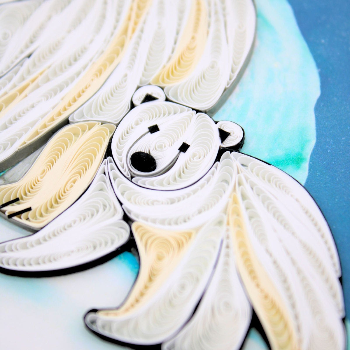 Quilling Christmas Card Polar Bears In The Snow Quilled Art Hand-Finished Design