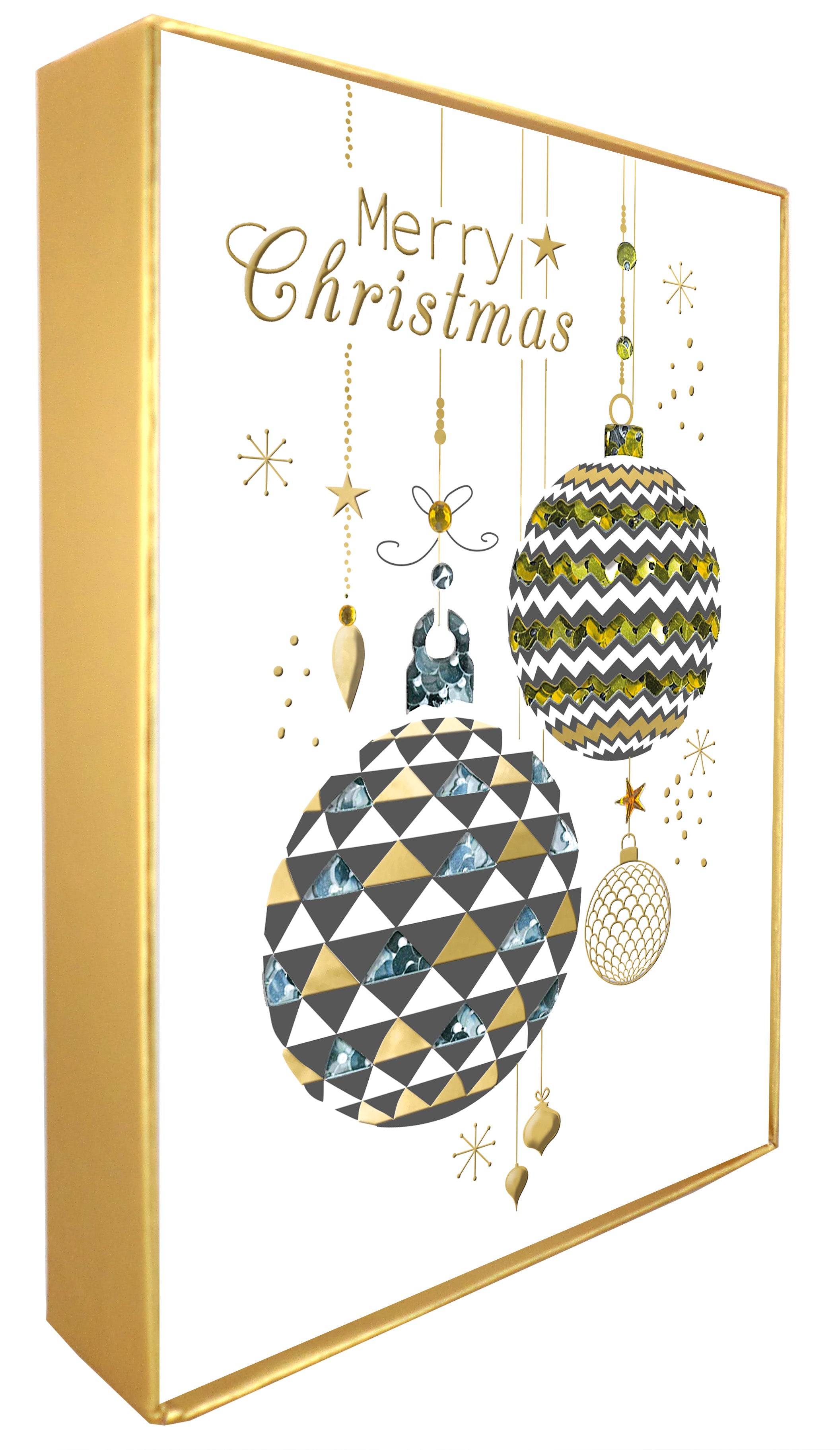 Box Of 6 Snow Globe With Deer Luxury Hand-Finished Christmas Cards - View #11