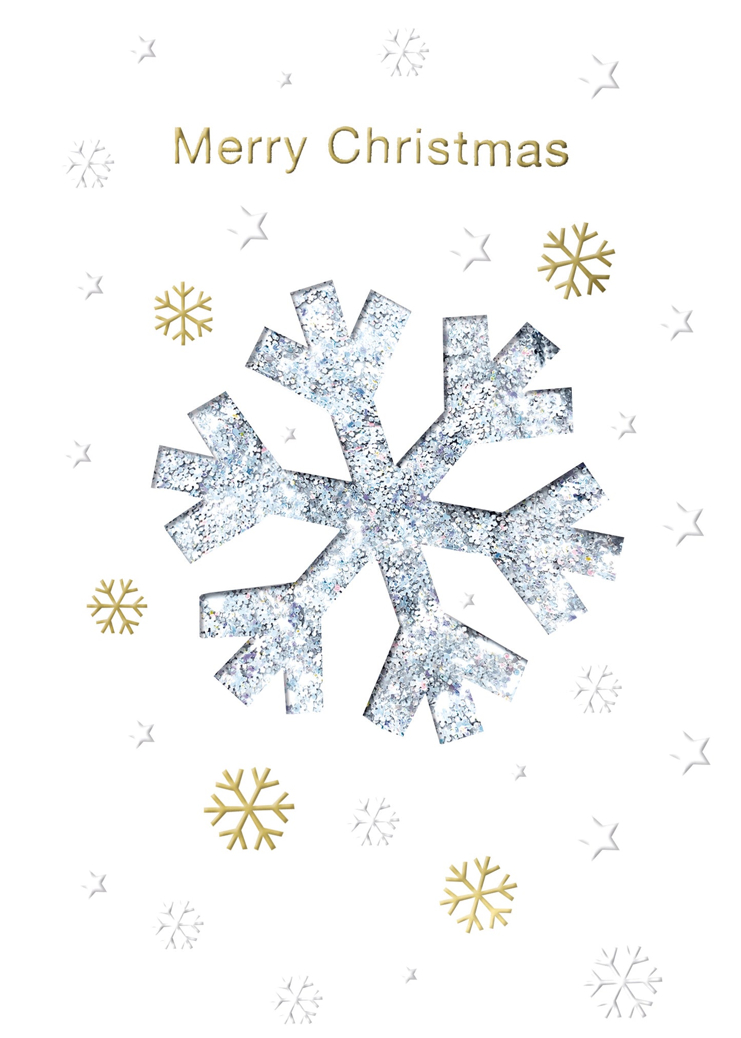 Winter Glow Merry Christmas Snowflake Hand-Finished Christmas Greeting Card
