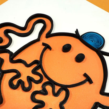 Mr. Tickle Mr. Men Greeting Card Hand-Crafted Quilling Crisis Charity Card