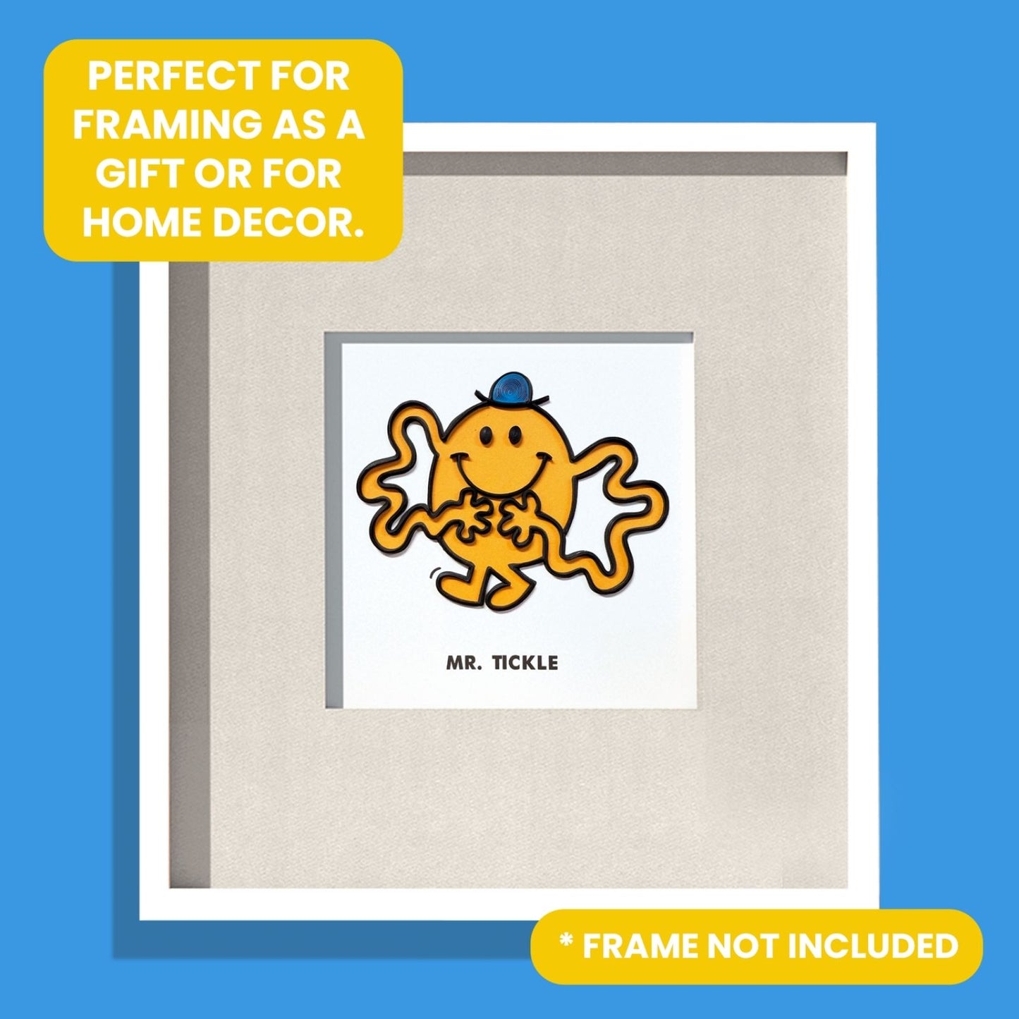 Mr. Tickle Mr. Men Greeting Card Hand-Crafted Quilling Crisis Charity Card