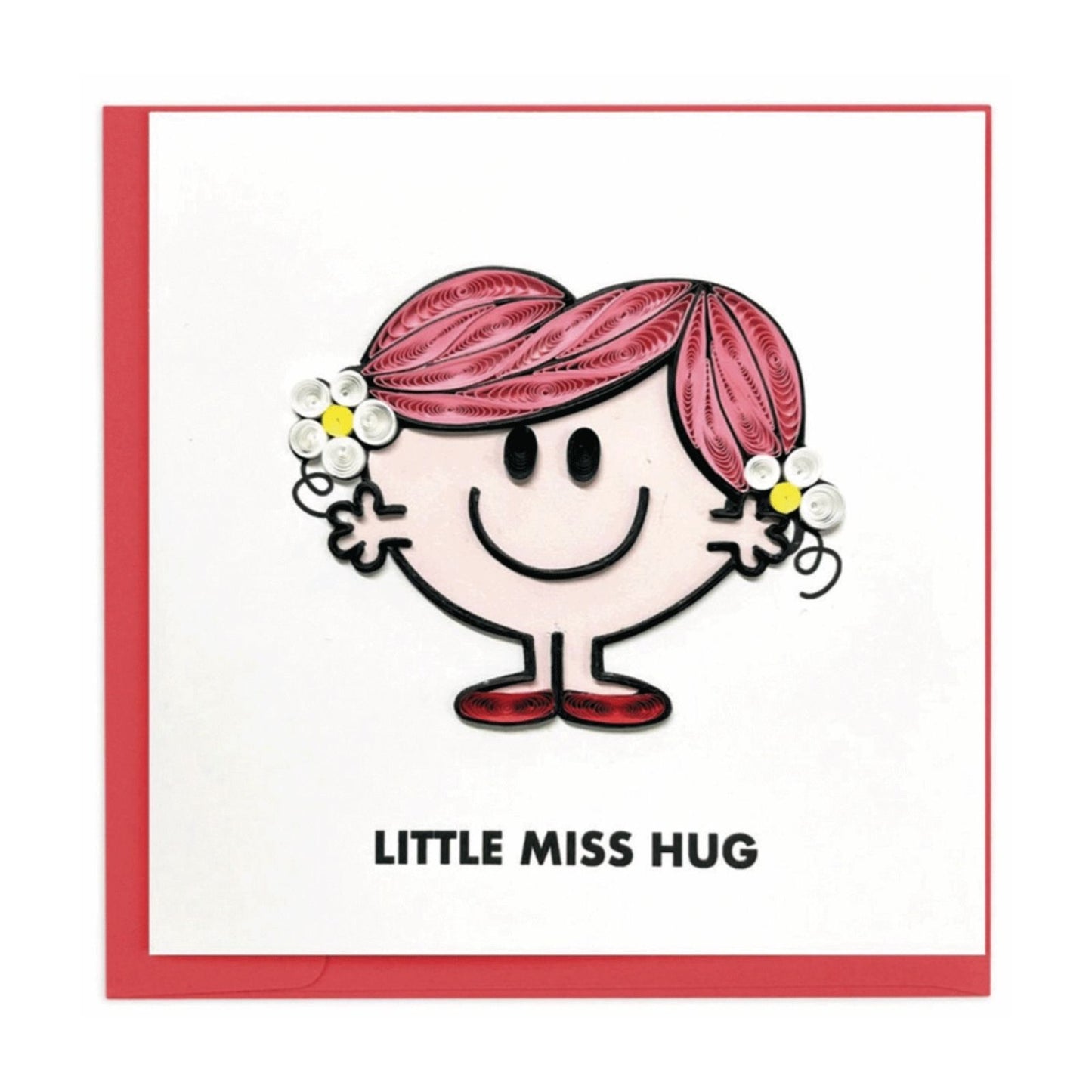 Little Miss Hug Mr. Men Greeting Card Hand-Crafted Quilling Crisis Charity Card