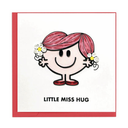 Little Miss Hug Mr. Men Greeting Card Hand-Crafted Quilling Crisis Charity Card