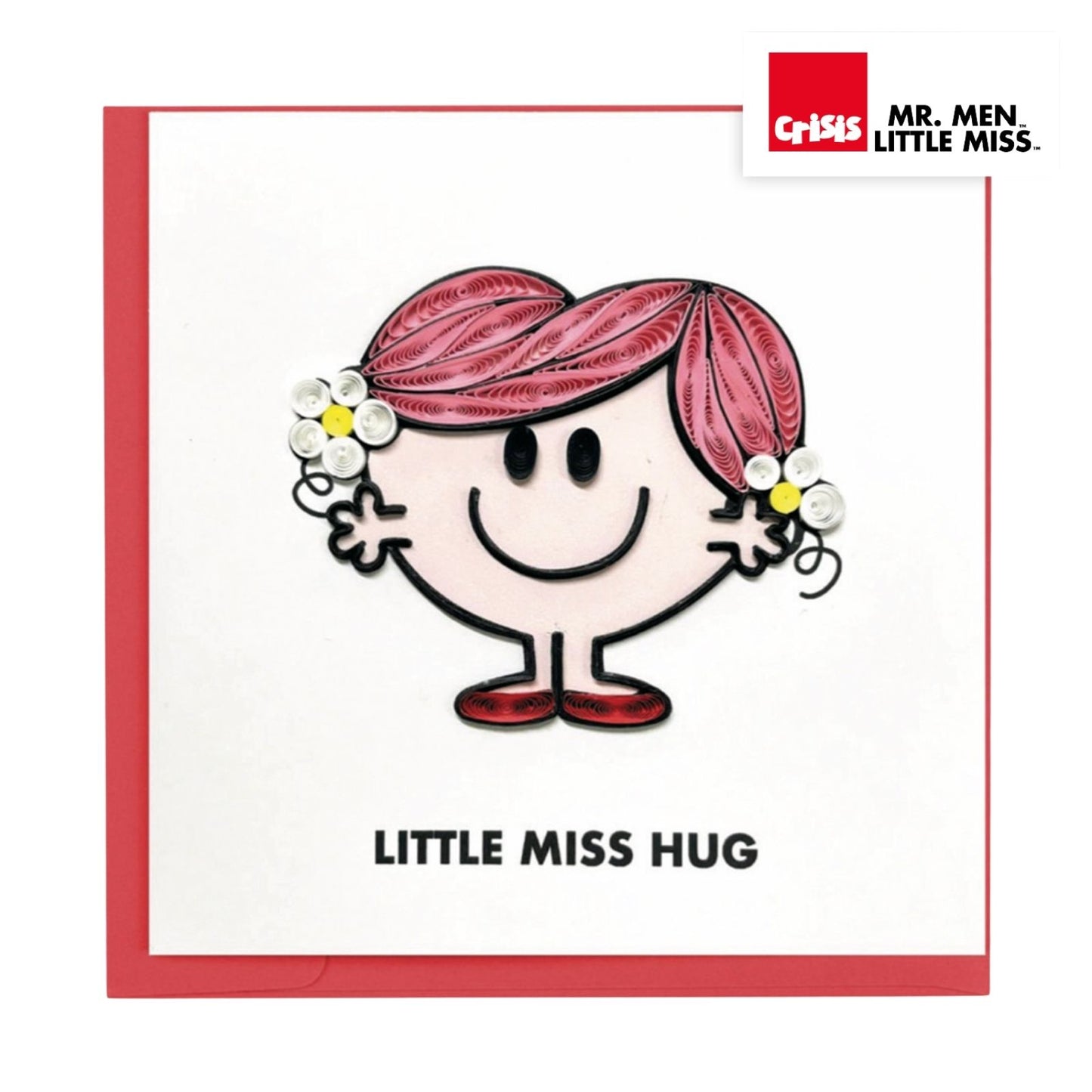 Little Miss Hug Mr. Men Greeting Card Hand-Crafted Quilling Crisis Charity Card