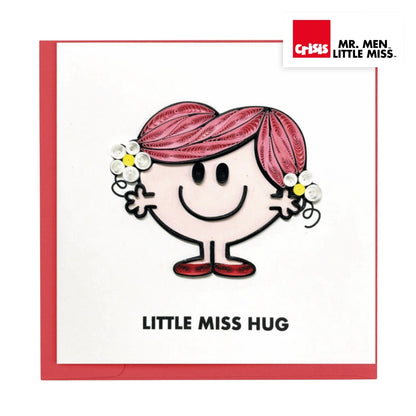 Little Miss Hug Mr. Men Greeting Card Hand-Crafted Quilling Crisis Charity Card