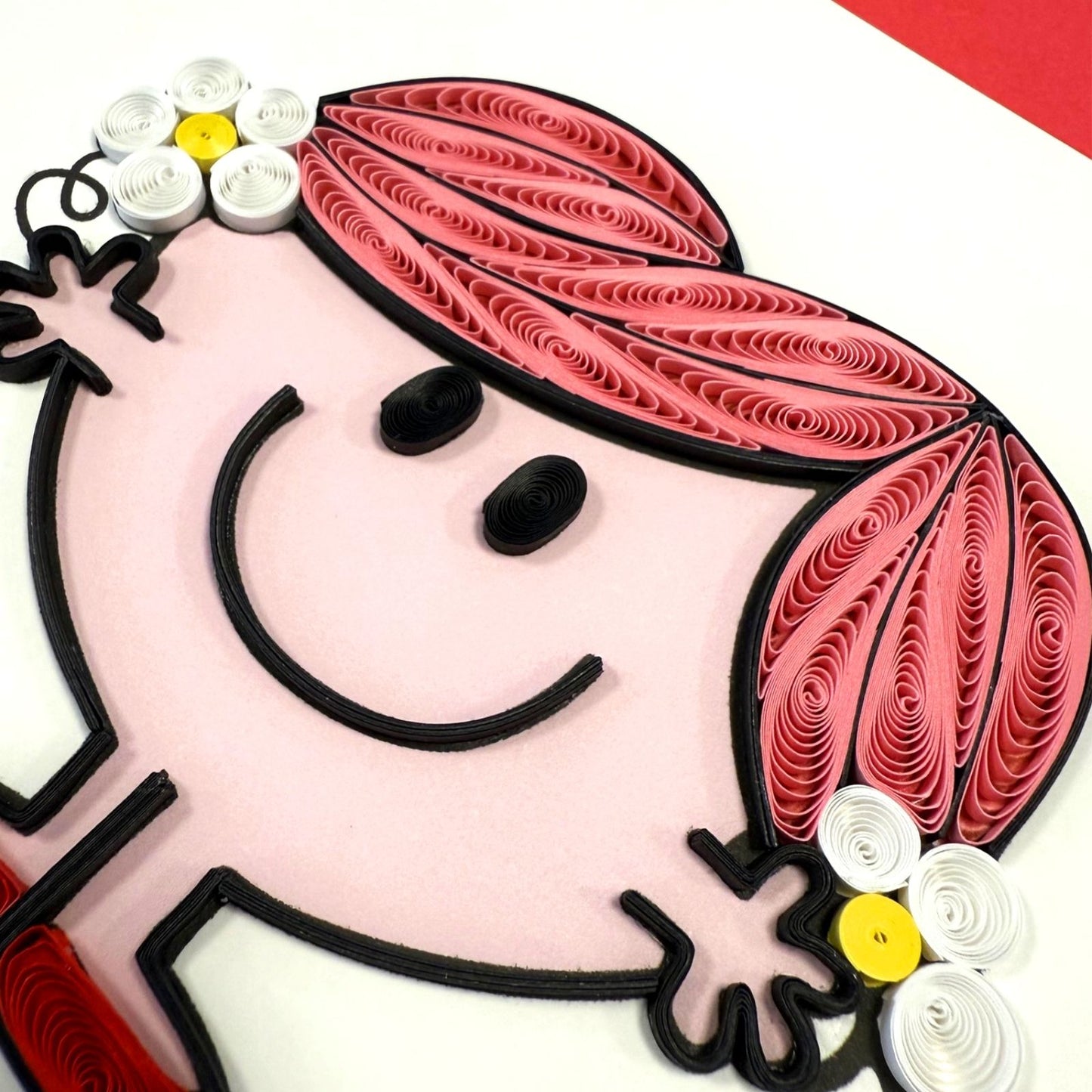 Little Miss Hug Mr. Men Greeting Card Hand-Crafted Quilling Crisis Charity Card