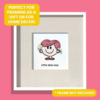 Little Miss Hug Mr. Men Greeting Card Hand-Crafted Quilling Crisis Charity Card