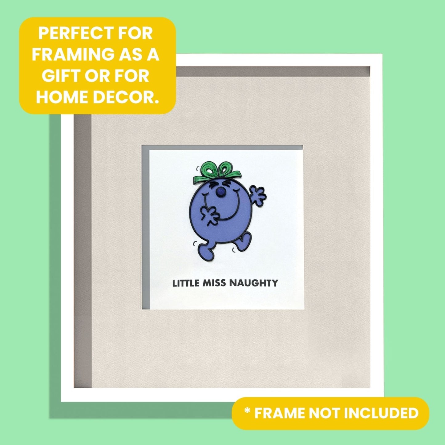 Little Miss Naughty Mr. Men Greeting Card Hand-Crafted Quilling Crisis Charity
