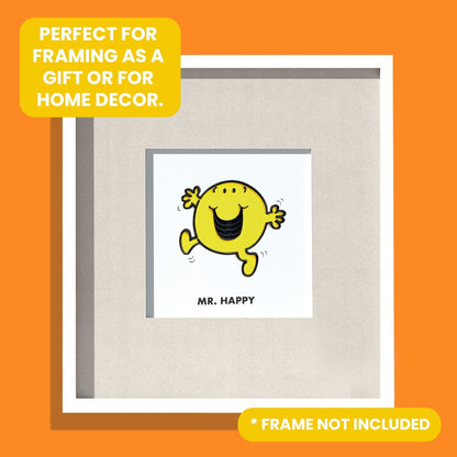 Mr. Happy Mr. Men Greeting Card Hand-Crafted Quilling Crisis Charity Card
