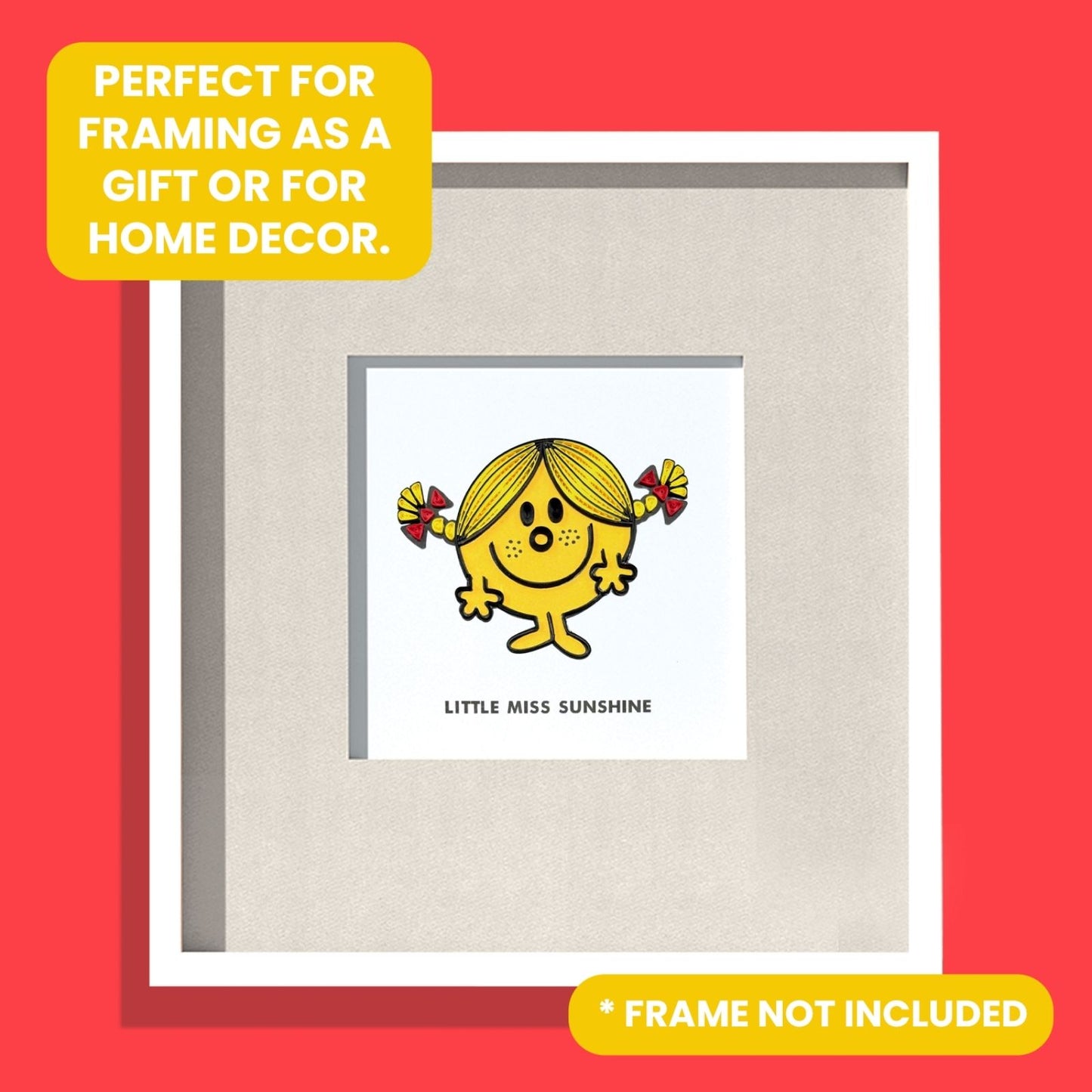 Little Miss Sunshine Mr. Men Greeting Card Hand-Crafted Quilling Crisis Charity