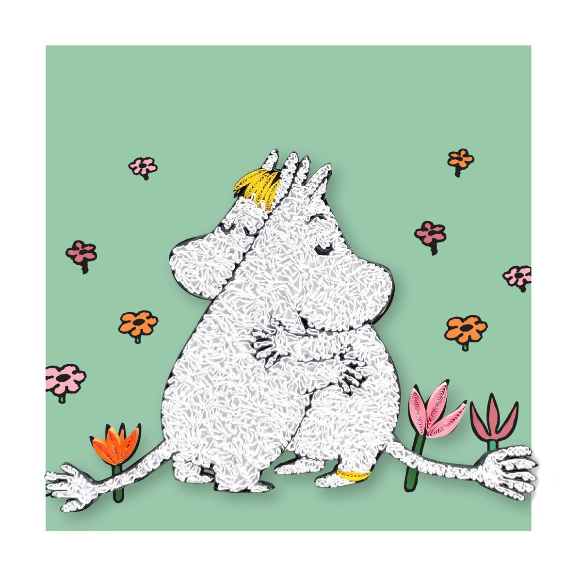 Moomin Quilling Greeting Card Big Hug Design Hand-Finished For Any Occasion