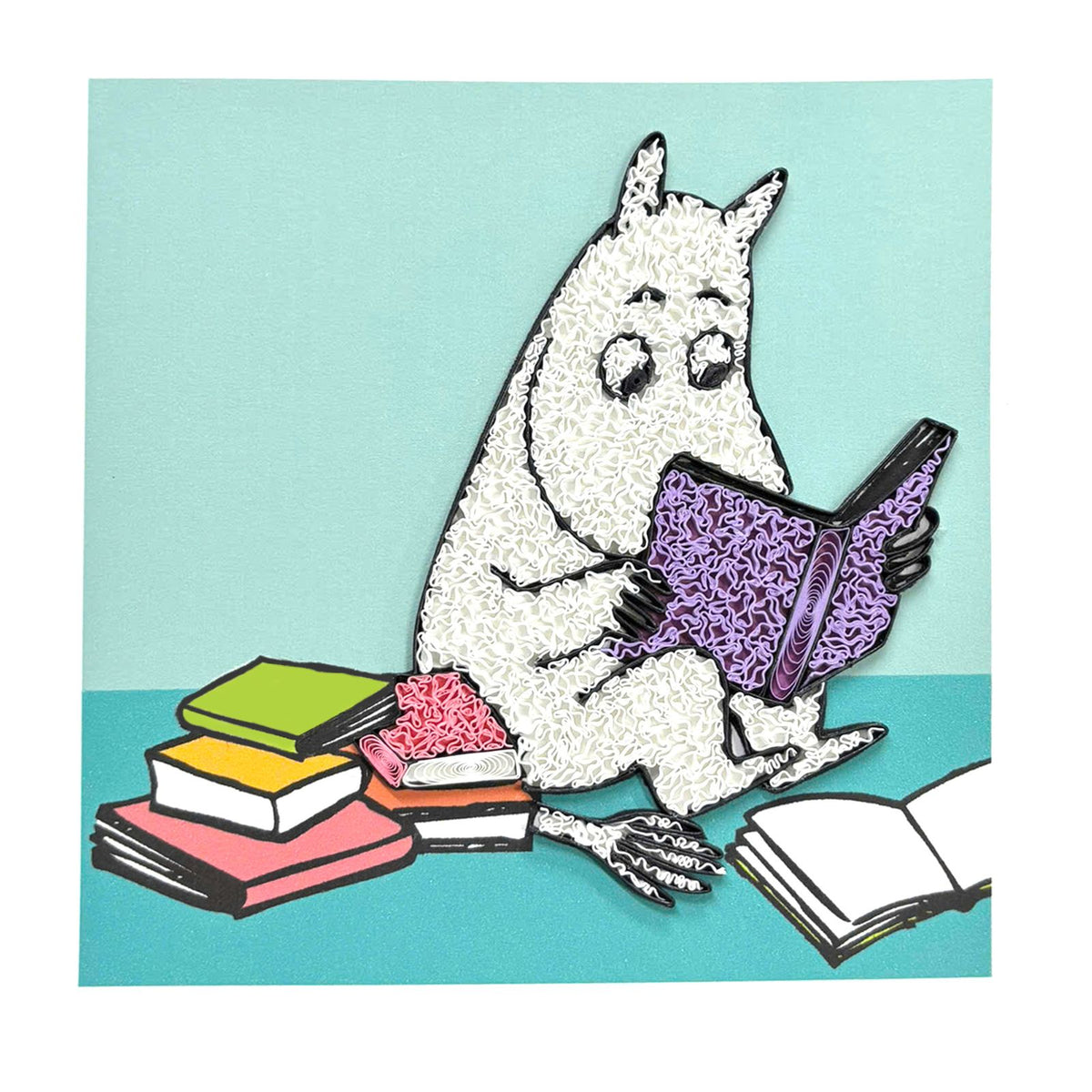 Moomin Quilling Greeting Card Love Books Design Hand-Finished For Any Occasion