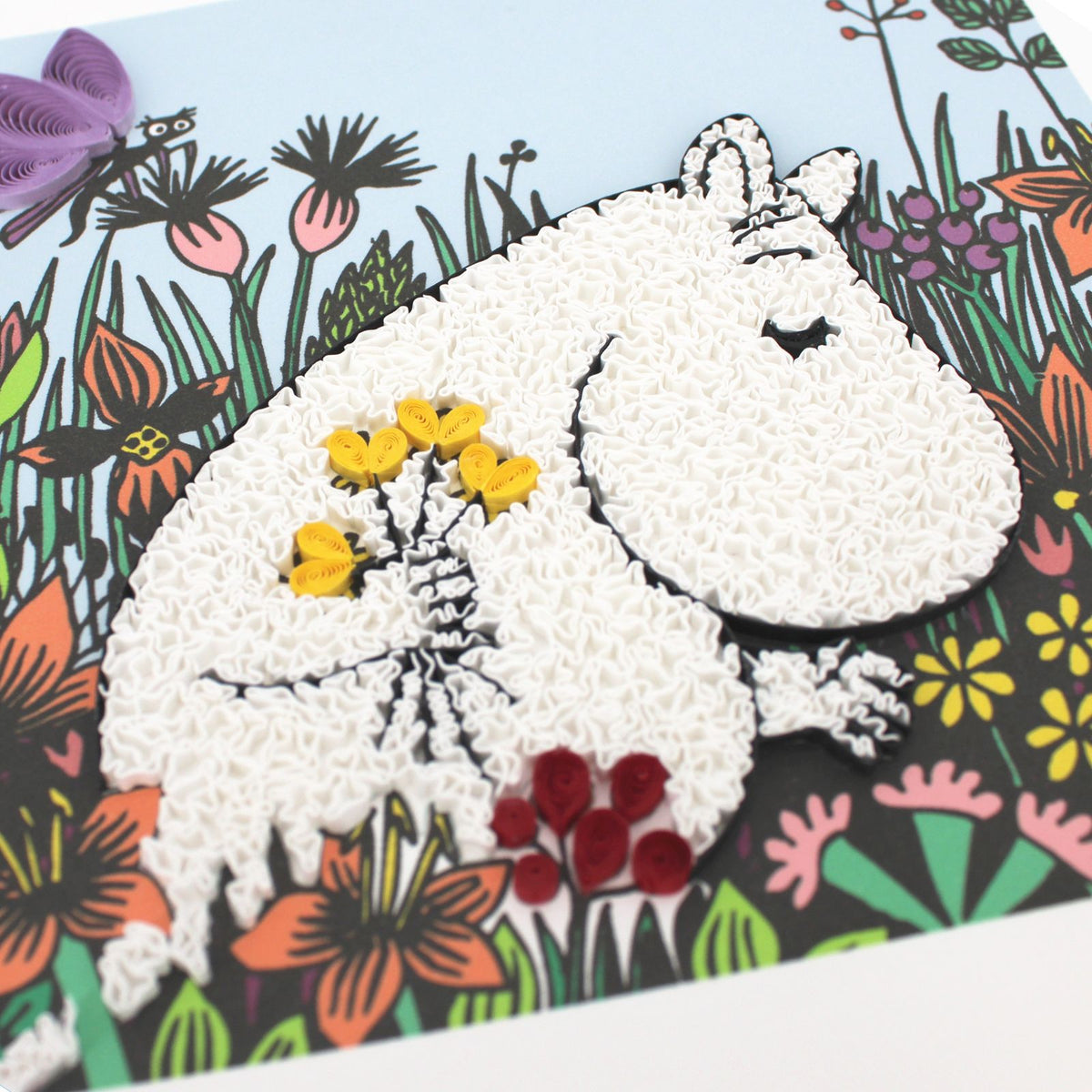 Moomin Quilling Greeting Card Wildflower Design Hand-Finished For Any Occasion
