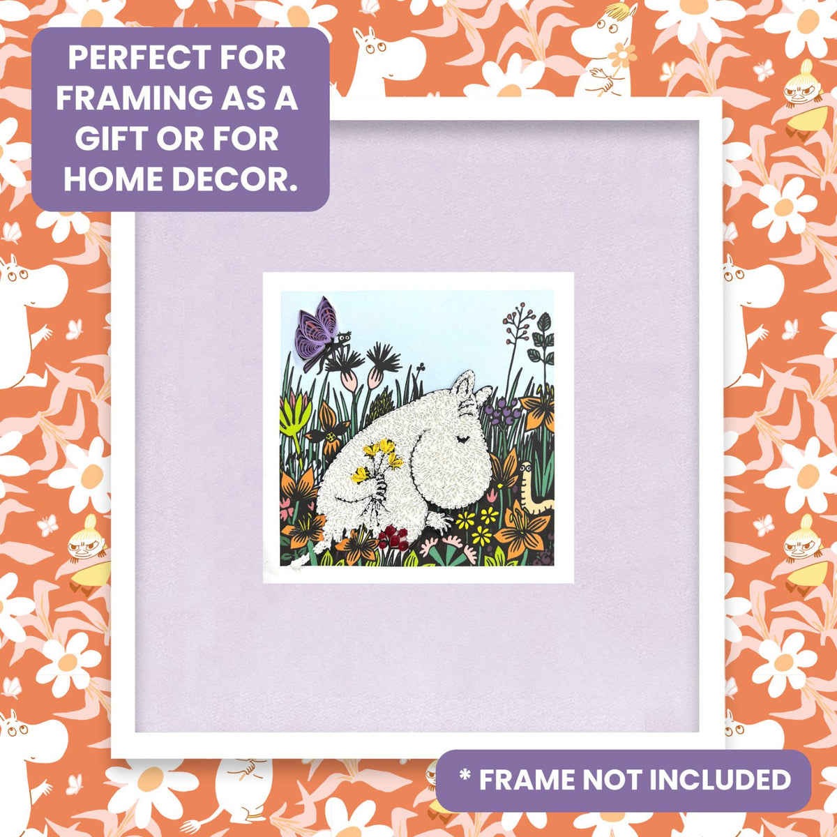 Moomin Quilling Greeting Card Wildflower Design Hand-Finished For Any Occasion