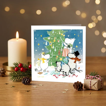 Moomin Quilling Christmas Card Xmas Tree Quilled Art Hand-Finished Design
