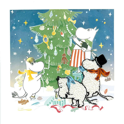 Moomin Quilling Christmas Card Xmas Tree Quilled Art Hand-Finished Design