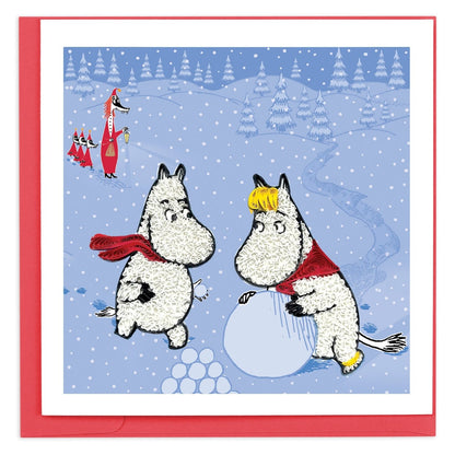 Moomin Quilling Christmas Card Snow Fun Quilled Art Hand-Finished Design