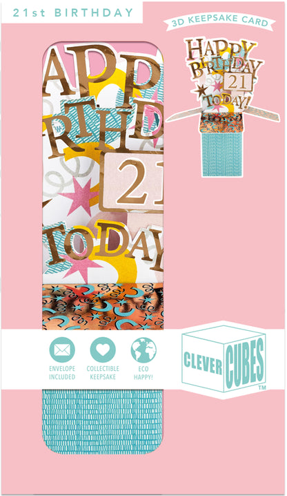 Clever Cube 21st Birthday For Her Cheers To Adulthood! Pop Up Greeting Card