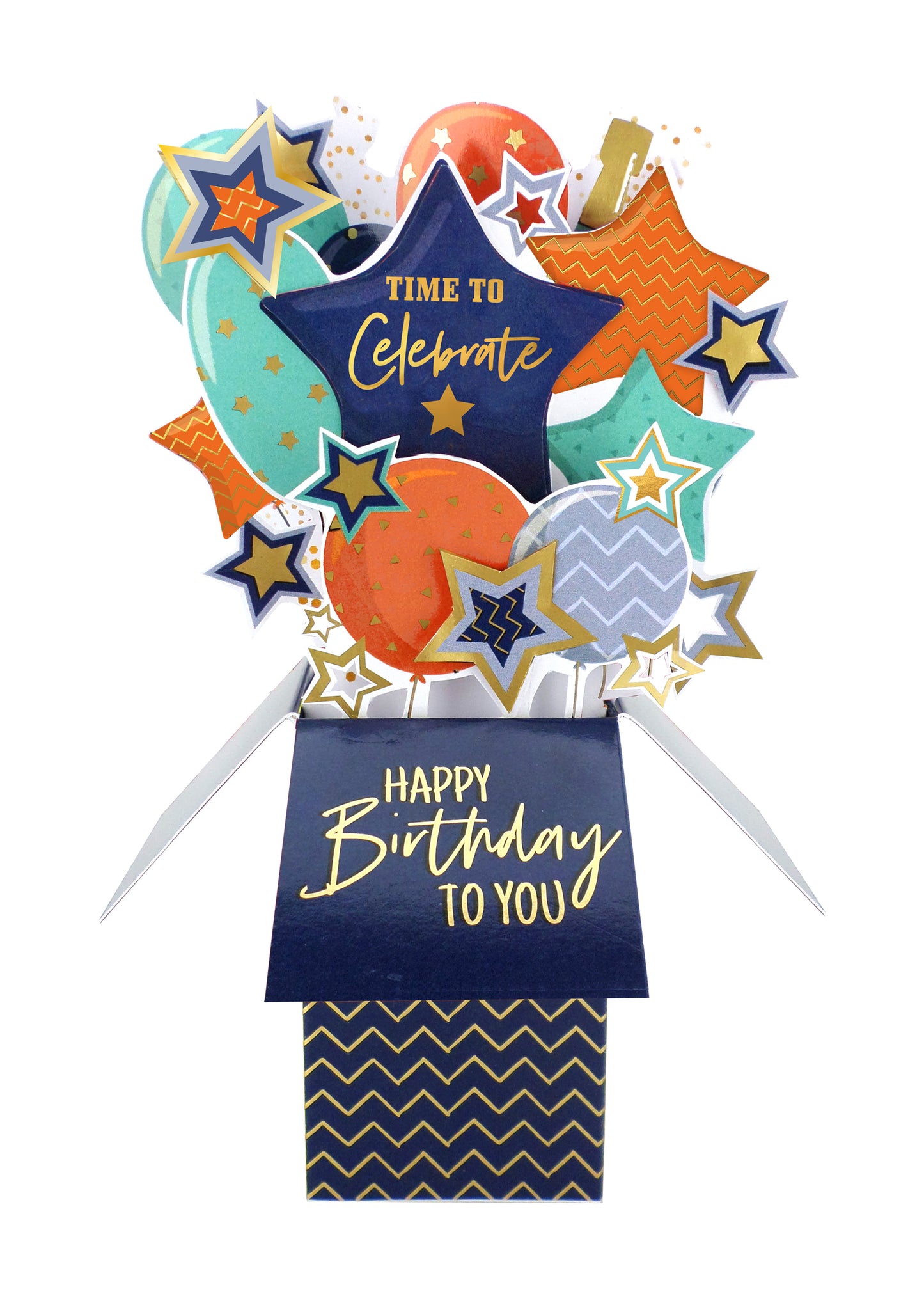 Clever Cube Time To Celebrate Pop! Fizz! Fun! Birthday Pop Up Greeting Card
