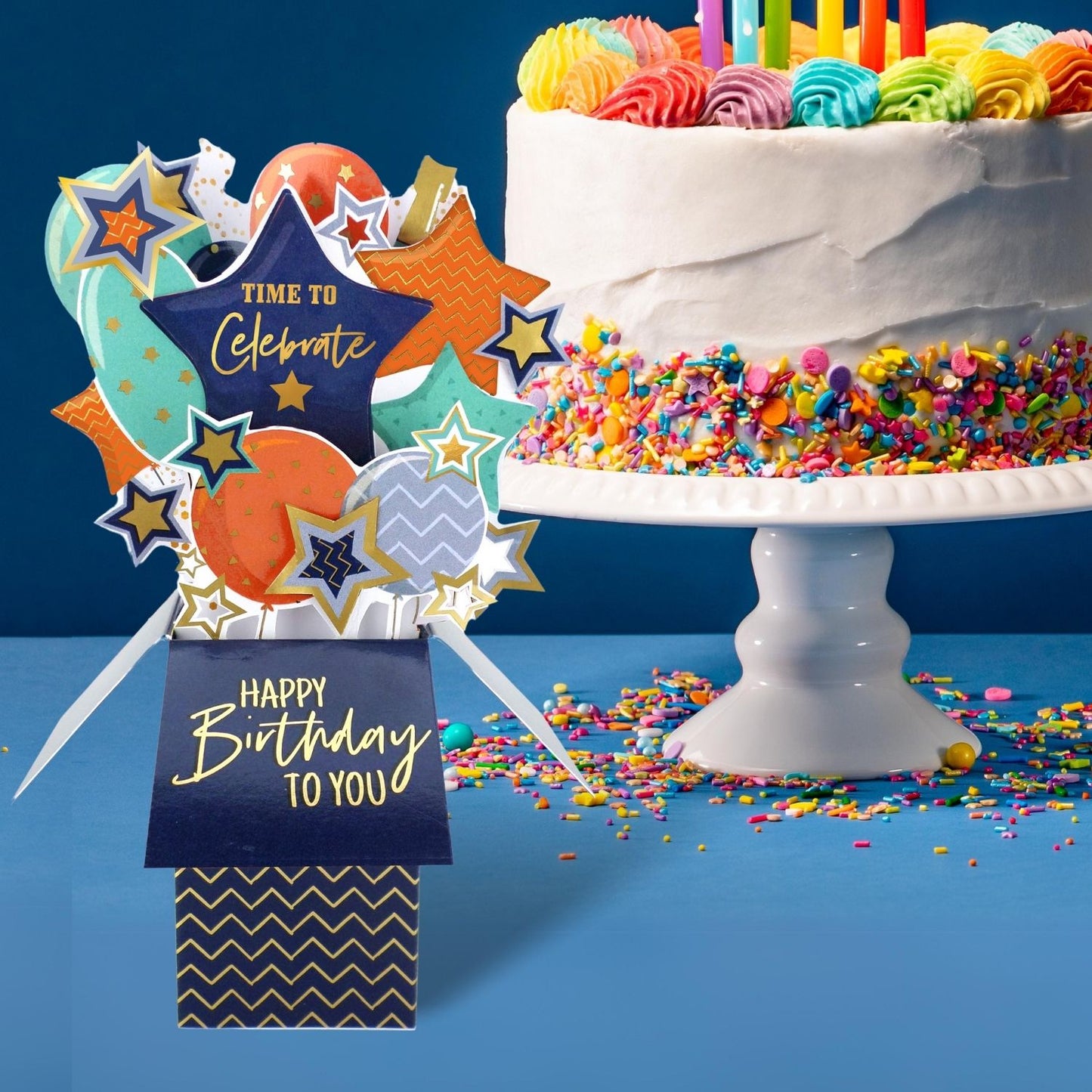 Clever Cube Time To Celebrate Pop! Fizz! Fun! Birthday Pop Up Greeting Card