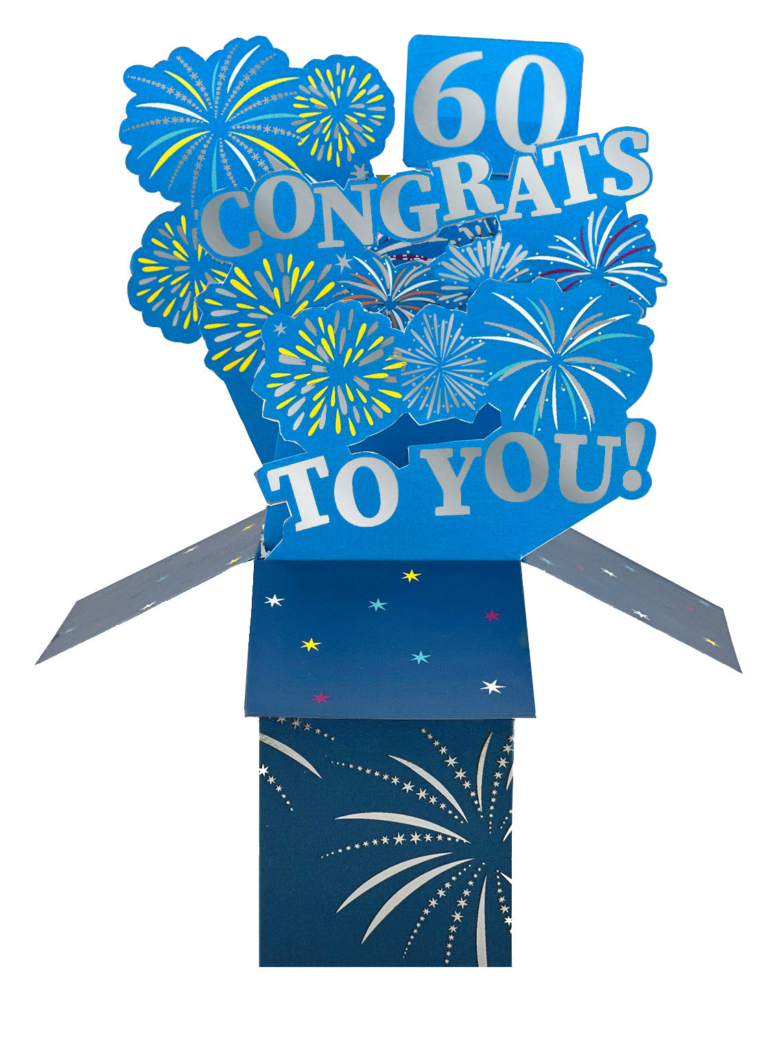 Clever Cube 60th Birthday For Him Boom-Tastic Blast! Pop Up Greeting Card