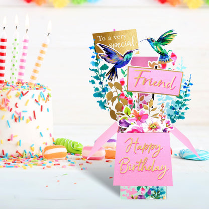 Clever Cube Very Special Friend Fluttering Fun! Birthday Pop Up Greeting Card