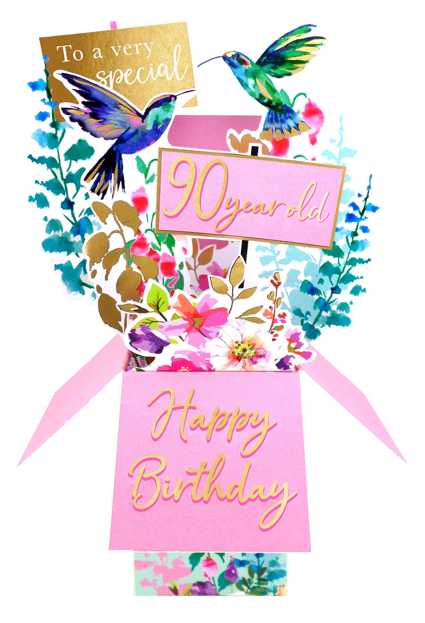 Clever Cube 90th Birthday For Her Joyful 90th! Birthday Pop Up Greeting Card