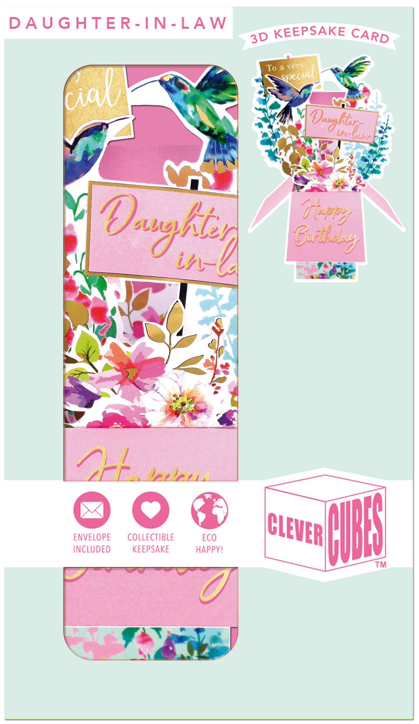 Clever Cube Special Daughter-In-Law Birthday Blooms Galore Pop Up Greeting Card