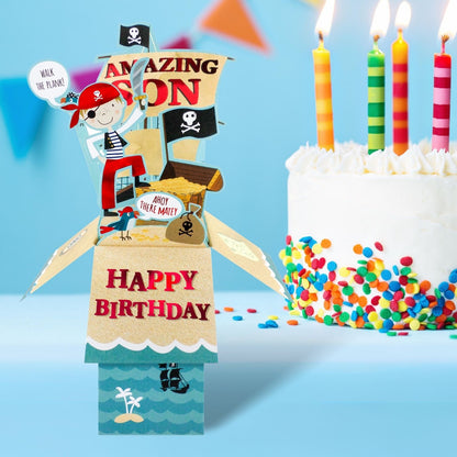 Clever Cube Amazing Son Pirate Pals Ahoy! Birthday Pop Up Greeting Card