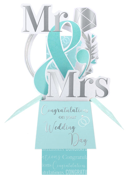 Clever Cube Mr & Mrs Forever Together! Wedding Pop Up Greeting Card